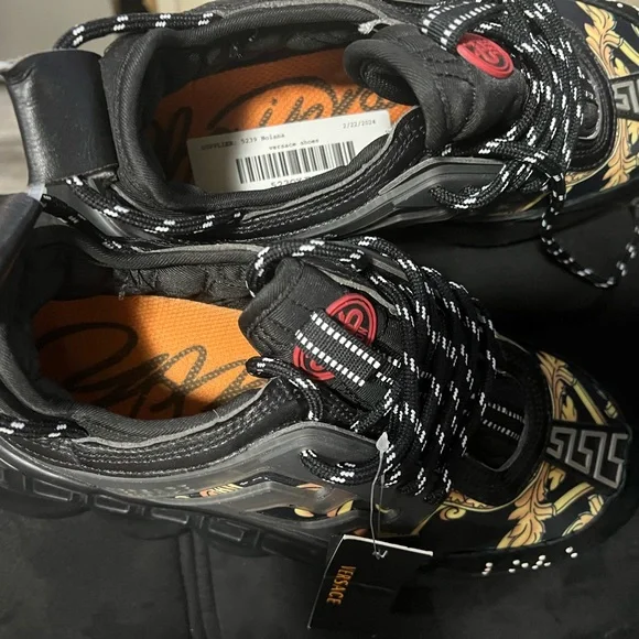 Versace Shoes Versace Sneakers Mix Tessuti Crosta Vitello Size